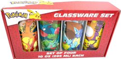 POKEMON -  4 PIECES SET - STARTER POKEMON EVOLUTIONS (10 OZ) -  GLASS TUMBLERS