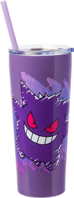 POKEMON -  GENGAR, WITH STRAW (22 OZ) -  STAINLESS STEEL TUMBLER