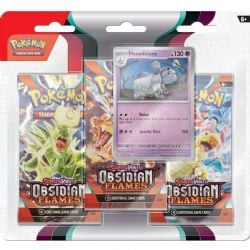 POKEMON -  OBSIDIAN FLAMES 3-PACK BLISTER - HOUNDSTONE (ENGLISH) SV3 -  SCARLET & VIOLET