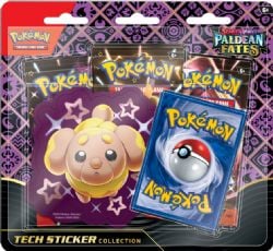 POKEMON -  PALDEAN FATES - SHINY FIDOUGH TECH STICKER COLLECTION 3 PACKS BLISTER (ENGLISH) SV4.5 -  SCARLET & VIOLET