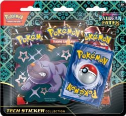 POKEMON -  PALDEAN FATES - SHINY MASCHIFF TECH STICKER COLLECTION 3 PACKS BLISTER (ENGLISH) SV4.5 -  SCARLET & VIOLET