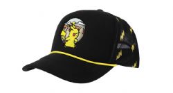 POKEMON -  PIKACHU - ADJUSTABLE BLACK SNAPBACK FOAM TRUCKER HAT WITH INNER DESIGN