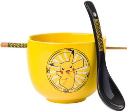 POKEMON -  PIKACHU RAMEN BOWL, CHOPSTICKS & SPOON