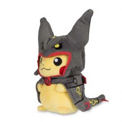 POKEMON -  PLUSH PIKACHU WEARING BLACK RAYQUAZA PONCHO -  POKEMON CENTER