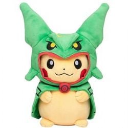 POKEMON -  PLUSH PIKACHU WEARING RAYQUAZA PONCHO -  POKEMON CENTER
