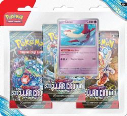 POKEMON -  STELLAR CROWN - 3 PACKS BLISTER - LATIAS (ENGLISH) SV7 -  SCARLET AND VIOLET