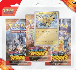 POKEMON -  SURGING SPARKS - 3 PACKS BLISTER - ZAPDOS (ENGLISH) SV8 -  SCARLET & VIOLET