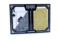 POKER SIZE PLAYING CARDS -  1546 BLACK AND GOLD (JUMBO INDEX) -  UNIQUE