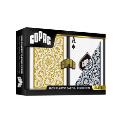 POKER SIZE PLAYING CARDS -  1546 BLACK AND GOLD (REGULAR INDEX)