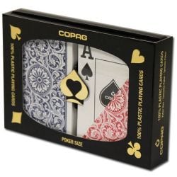 POKER SIZE PLAYING CARDS -  1546 RED AND BLUE (JUMBO INDEX)