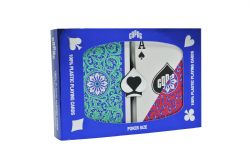 POKER SIZE PLAYING CARDS -  1546 RED AND GREEN (REGULAR INDEX)