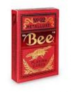 POKER SIZE PLAYING CARDS -  BEE RED 92 -  METALLUXE