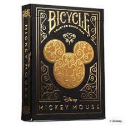 POKER SIZE PLAYING CARDS -  BICYCLE - BLACK AND GOLD MICKEY -  DISNEY