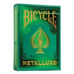 POKER SIZE PLAYING CARDS -  BICYCLE - HOLIDAY GREEN -  METALLUXE