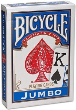 POKER SIZE PLAYING CARDS -  BICYCLE - JUMBO BLUE