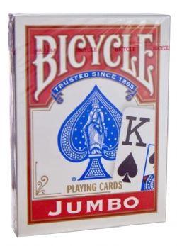 POKER SIZE PLAYING CARDS -  BICYCLE - JUMBO RED