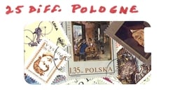POLAND -  25 ASSORTED STAMPS - POLAND