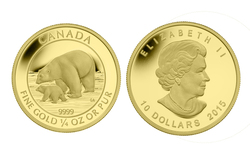 POLAR BEAR AND CUB -  2015 CANADIAN COINS