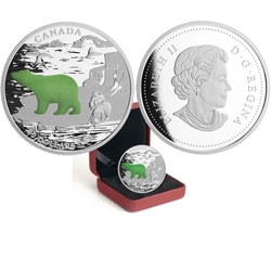 POLAR BEAR WITH JADE -  2015 CANADIAN COINS