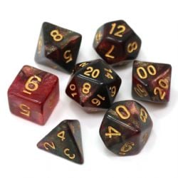 HDAR-27 Blue Enchantress Dice ~ 7 piece Polyhedral dice set ~ RPG DnD Magic