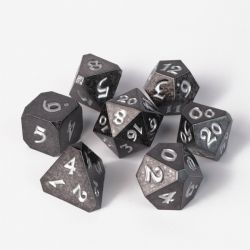 POLY RPG DICE SET -  SHADOWLANCE WITH SILVER -  DIE HARD