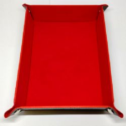 PORTABLE DICE TRAY -  RECTANGLE FOLDING DICE TRAY, RED