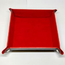 PORTABLE DICE TRAY -  SQUARE FOLDING DICE TRAY, RED