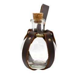 POTION -  POTION BOTTLE WITH HOLDER - BROWN - BRASS