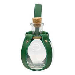 POTION -  POTION BOTTLE WITH HOLDER - GREEN - BRASS