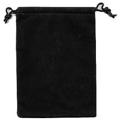 POUCH -  MICROSUEDE CLOTH BAG -  BLACK (4