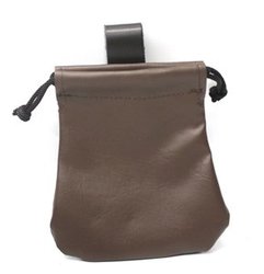 POUCHES -  SMALL LEATHERETTE POUCH - BROWN