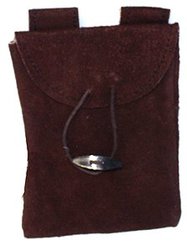POUCHES -  SUEDE POUCH - SMALL - BROWN