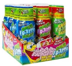 POWER POPPERS -  SOUR FOAMI - ASSORTED FLAVOURS (BLUEBERRY, STRAWBERRY & GREEN APPLE)
