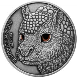 PREHISTORIC ANIMALS -  GLYPTODON BABY -  2017 COINS OF THE REPUBLIC OF BURKINA FASO