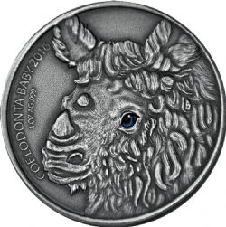 PREHISTORIC ANIMALS -  WOOLLY RHINOCEROS BABY -  2016 COINS OF THE REPUBLIC OF BURKINA FASO