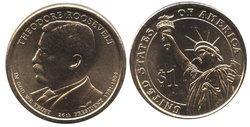 PRESIDENTIAL DOLLARS -  THEODORE ROOSEVELT (1901-1909) 