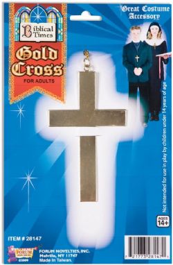 PRIESTS AND NUNS -  CROSS WITH CHAIN - GOLD