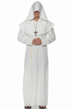 PRIESTS AND NUNS -  MONK COSTUME - WHITE (ADULT - XX-LARGE 50-52)