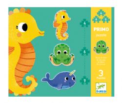 PRIMO PUZZLE -  IN THE SEA (PUZZLES OF 4,6,9 PIECES) - 2+ -  PUZZLE GÉANT