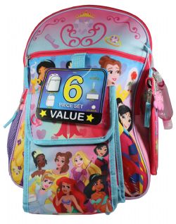 PRINCESSES DISNEY -  6 PIECES DISNEY PRINCESS BACKPACK -  DISNEY