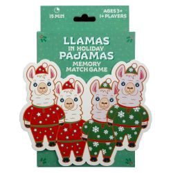 PROJECT GENIUS -  LLAMAS IN HOLIDAY PAJAMAS - MEMORY CARD GAME (ENGLISH)