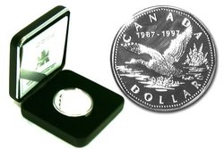 PROOF DOLLARS -  10TH ANNIVERSARY OF THE ONE DOLLAR LOON -  1997 CANADIAN COINS