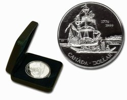 PROOF DOLLARS -  225TH ANNIVERSARY OF THE DISCOVERY OF THE QUEEN CHARLOTTE ISLANDS -  1999 CANADIAN COINS 29