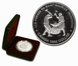 PROOF DOLLARS -  250TH ANNIVERSARY OF THE SAINT-MAURICE IRONWORKS -  1988 CANADIAN COINS 18