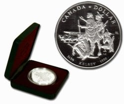 PROOF DOLLARS -  300TH ANNIVERSARY OF HENRY KELSEY'S VENTURES INTO THE CANADIAN WEST -  1990 CANADIAN COINS 20