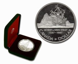 PROOF DOLLARS -  400TH ANNIVERSARY OF JOHN DAVIS' HISTORIC EXPEDITION -  1987 CANADIAN COINS 17