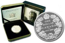 PROOF DOLLARS -  90TH ANNIVERSARY OF CANADA'S 1911 SILVER DOLLAR - SPECIAL EDITION -  2001 CANADIAN COINS