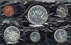 PROOF-LIKE SETS -  1965 UNCIRCULATED PROOF-LIKE SET - VARIETY III -  1965 CANADIAN COINS 13