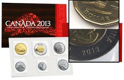 PROOF-LIKE SETS -  2013 UNCIRCULATED PROOF-LIKE SET - DOUBLED DIE ON THE 1 AND 2-DOLLAR -  2013 CANADIAN COINS 75