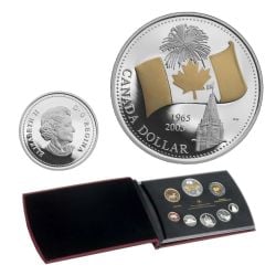 PROOF SETS -  40TH ANNIVERSARY OF CANADA'S NATIONAL FLAG - CNA EDITION -  2005 CANADIAN COINS 35